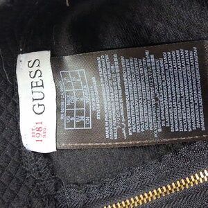 Guess Est. 1981 Black Textured Mini Skirt with Gold Zippers Size S